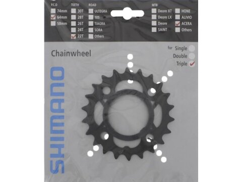 Shimano FC-M361 Kettenblatt, 22 Zähne, schwarz