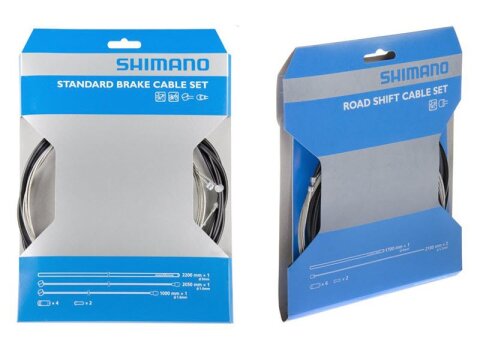 Shimano Bremszüge / Schaltzüge / Hüllen Zug-Kpl.-Set für 1 Rad