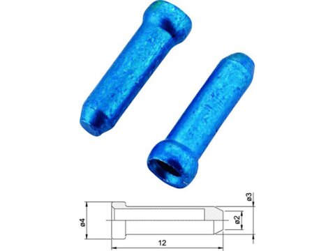 Jagwire Zugendkappen, 1,8mm blau